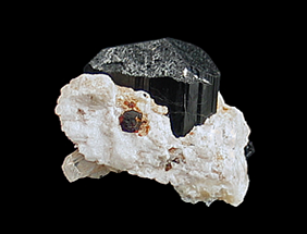 Schorl on Albite, Fano Mine, Little Cahuilla Mountain, Cahuilla Mining District, Riverside County, CA